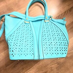 Elegant Blue Cut-Out Tote Bag